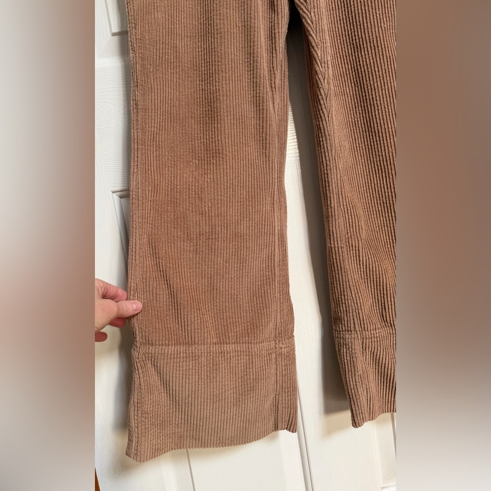 Aerie Wide Leg Corduroy Overalls Womens Large Cinnamon Brown Boho NWT - Picture 4 of 11